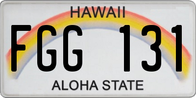 HI license plate FGG131