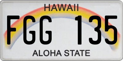HI license plate FGG135