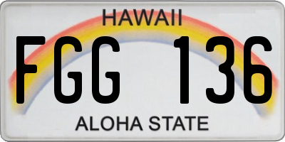 HI license plate FGG136