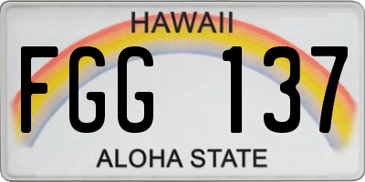 HI license plate FGG137