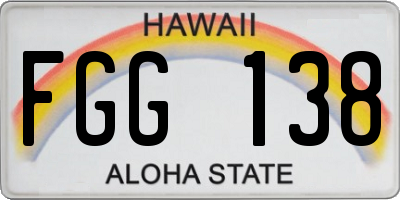 HI license plate FGG138