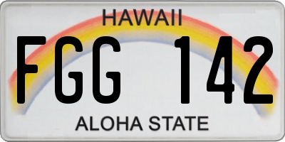 HI license plate FGG142