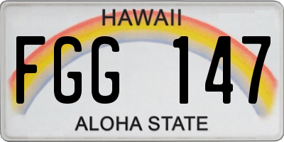 HI license plate FGG147