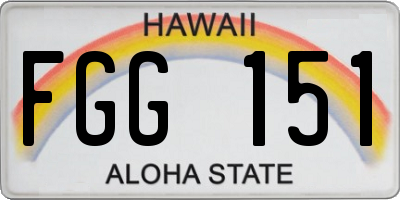 HI license plate FGG151