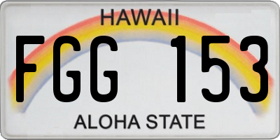 HI license plate FGG153