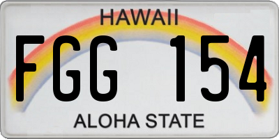 HI license plate FGG154