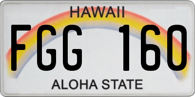 HI license plate FGG160