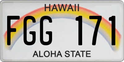 HI license plate FGG171