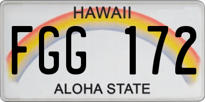 HI license plate FGG172