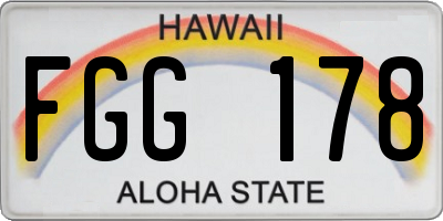 HI license plate FGG178