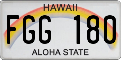 HI license plate FGG180