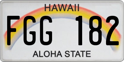 HI license plate FGG182
