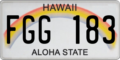 HI license plate FGG183