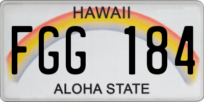 HI license plate FGG184