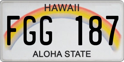 HI license plate FGG187