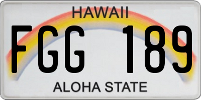HI license plate FGG189