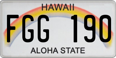 HI license plate FGG190