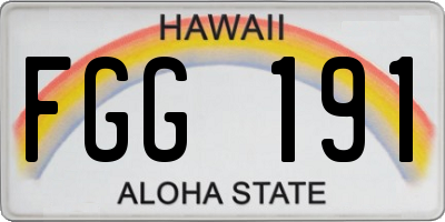HI license plate FGG191