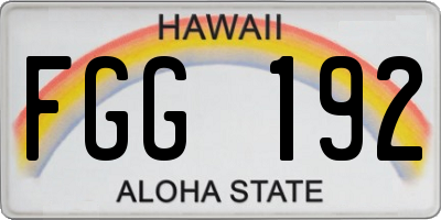 HI license plate FGG192
