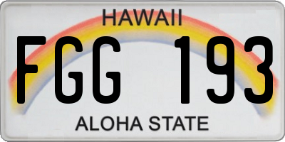 HI license plate FGG193