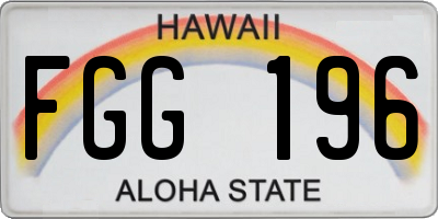HI license plate FGG196