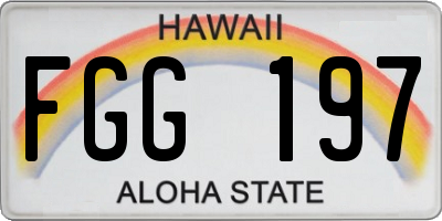 HI license plate FGG197
