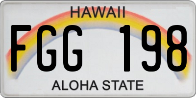 HI license plate FGG198