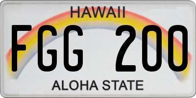 HI license plate FGG200