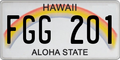 HI license plate FGG201