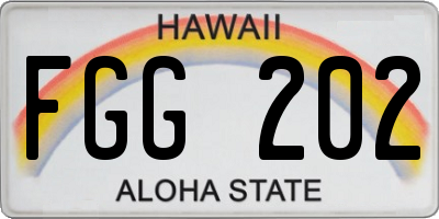 HI license plate FGG202