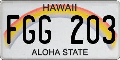 HI license plate FGG203