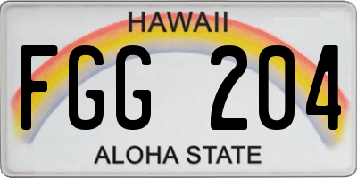 HI license plate FGG204