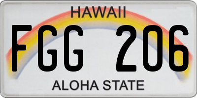 HI license plate FGG206