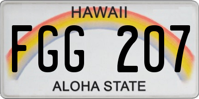 HI license plate FGG207
