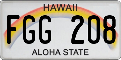 HI license plate FGG208