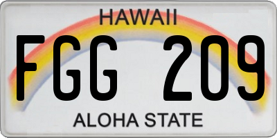 HI license plate FGG209