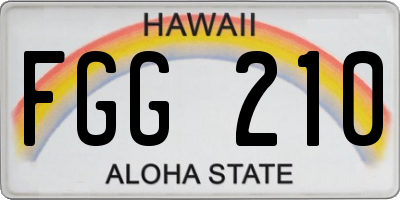 HI license plate FGG210