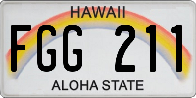 HI license plate FGG211
