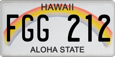 HI license plate FGG212