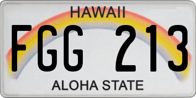 HI license plate FGG213