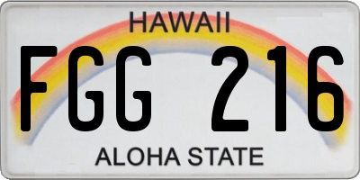 HI license plate FGG216