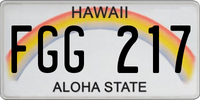 HI license plate FGG217