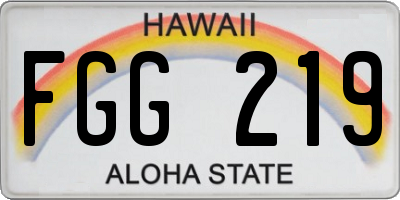 HI license plate FGG219