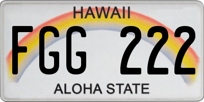 HI license plate FGG222