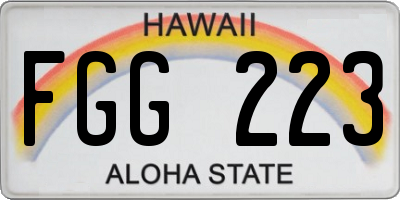 HI license plate FGG223