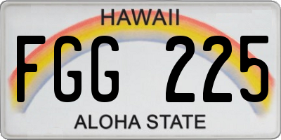 HI license plate FGG225