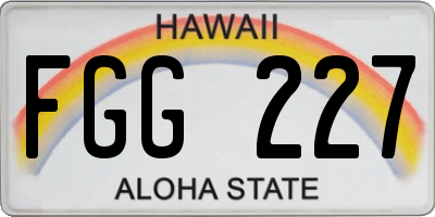 HI license plate FGG227