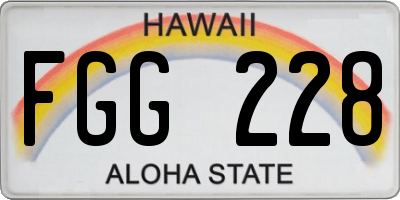 HI license plate FGG228