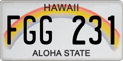 HI license plate FGG231