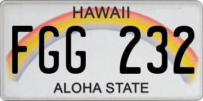 HI license plate FGG232